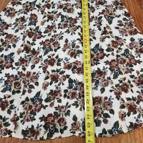 Vintage Be Smart Floral Dress Jr Size 5/6 Small Pearl Button Front 80s Milkmaid - Picture 5 of 12